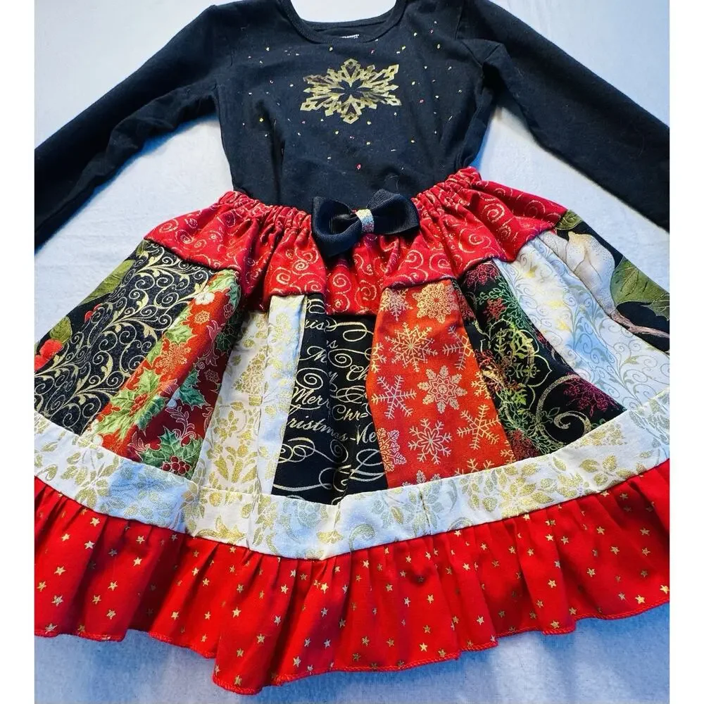 Handmade Holiday Skirt, Shirt The Children’s Place With Handmade Holiday Deco 5T